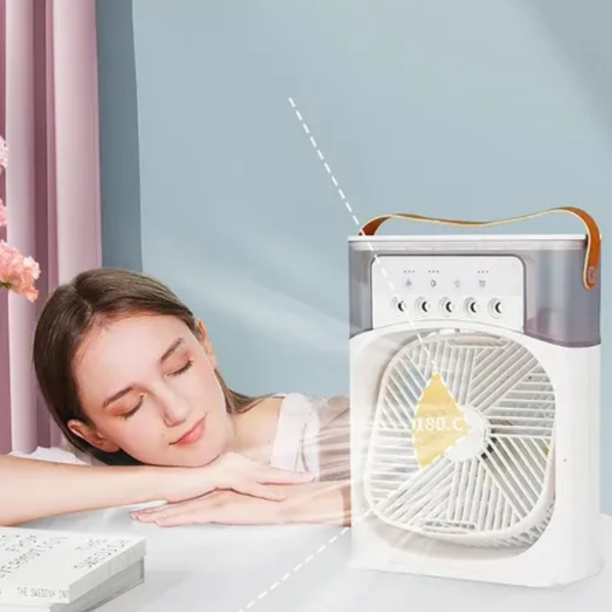 VENTILADOR DE AIRE ACONDICIONADO PORTÁTIL HUMIDIFICADOR Y AROMATIZANTE