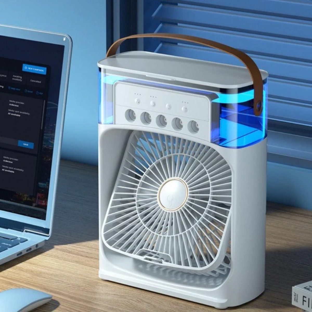 VENTILADOR DE AIRE ACONDICIONADO PORTÁTIL HUMIDIFICADOR Y AROMATIZANTE