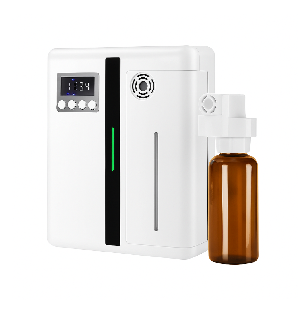 DIFUSOR SEMI INDUSTRIAL CON BLUETOOTH + 120 ESENCIA + 60ML DESODORIZADOR