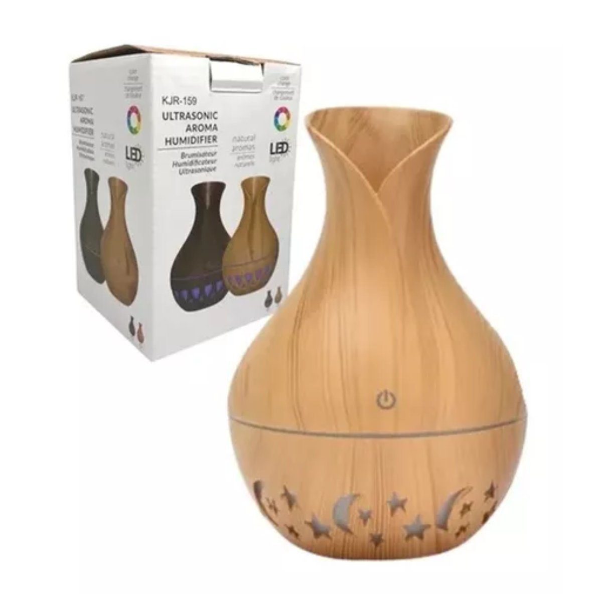 HUMIDIFICADOR DIFUSOR DE AROMAS  FLORERO / JARRÓN MADERA