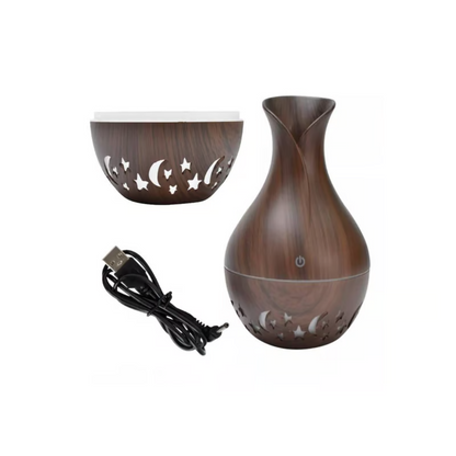 HUMIDIFICADOR DIFUSOR DE AROMAS  FLORERO / JARRÓN MADERA